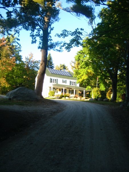 the road up to the farmhouse and main office
