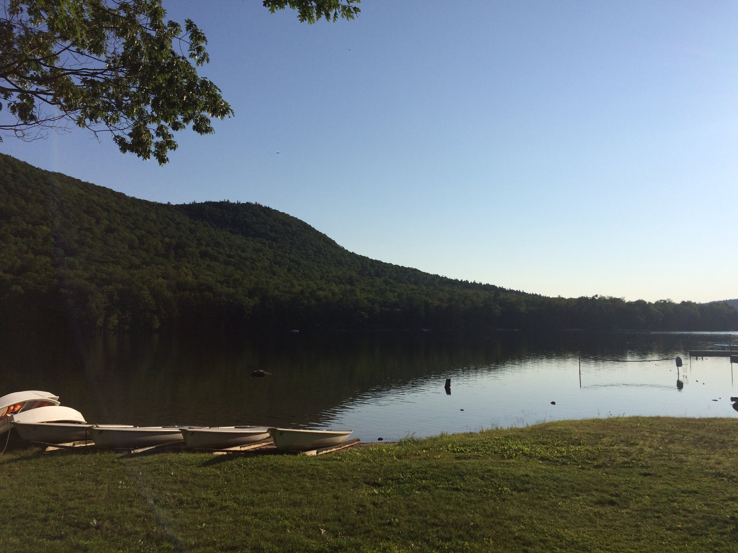 My daily swim of 0.8 miles across the lake and back!
