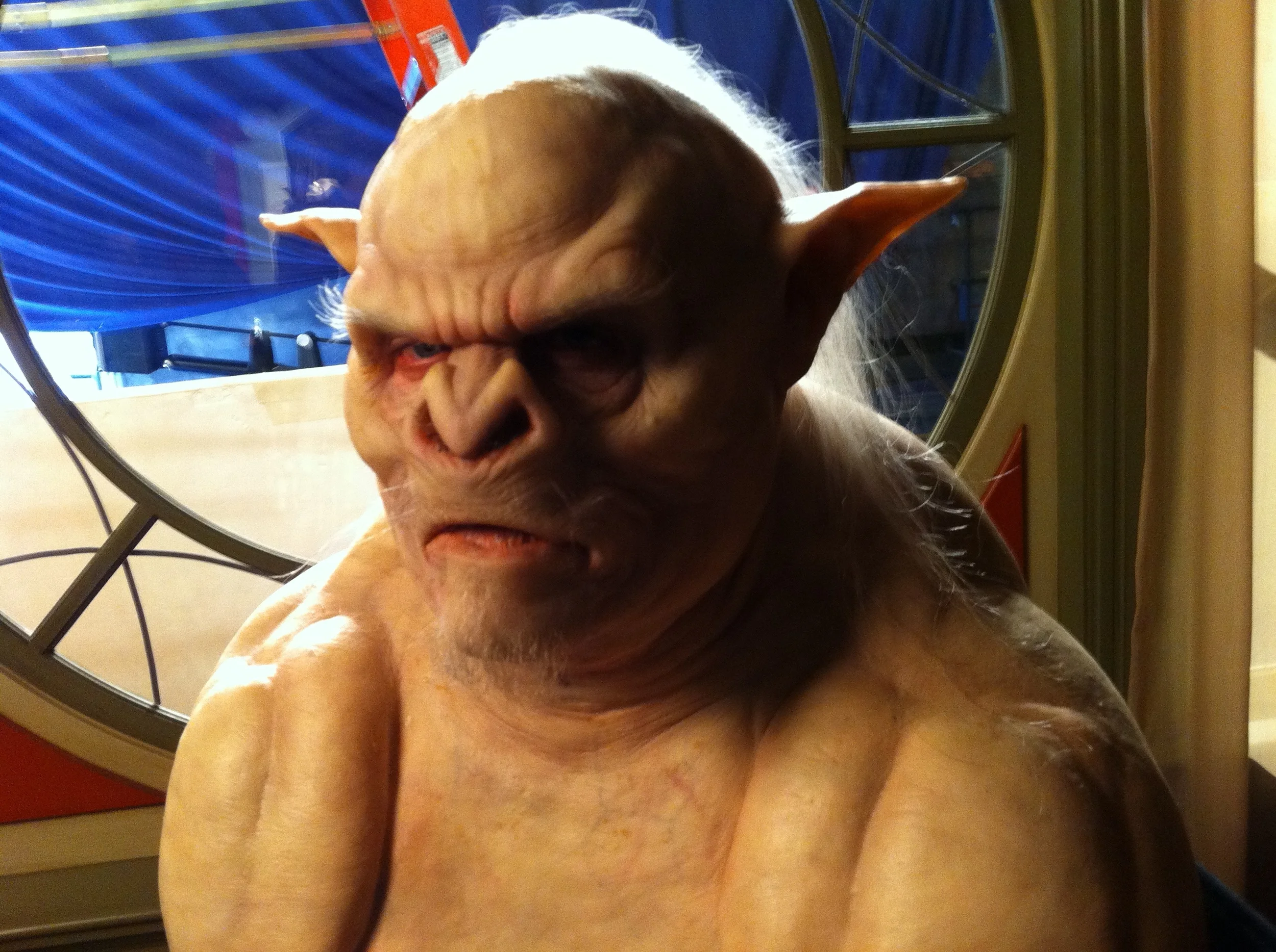 This make-up was on Comedian Eddie Izzard for “Mockingbird Lane”, a pilot for a proposed reboot of the series “The Munsters”. Never made it past the pilot...