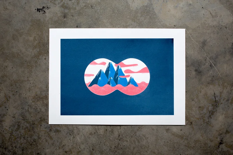 Look Out Limited Edition of 20 Screen printed in 3 colours A3 landscape