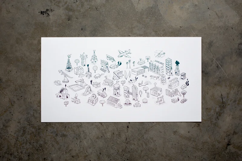 Ghost Town Limited Edition of 25 Screen printed in 2 colour gradient 490 x 260mm