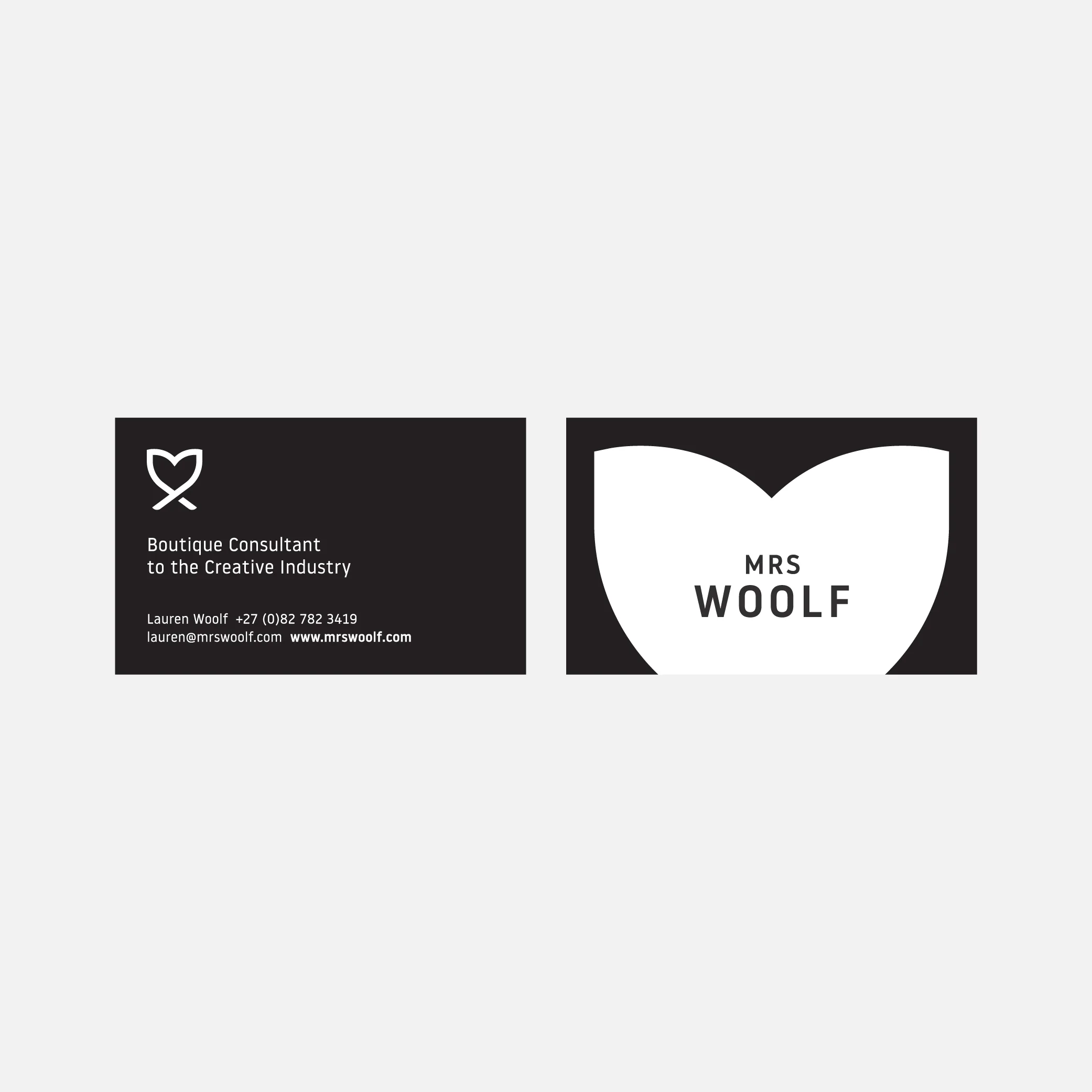 Business card design, front and back
