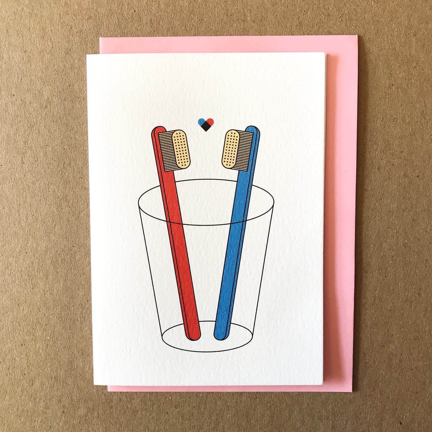 Our toothbrush love cards will be available at @fabricatecapetown and @thebioscope at @44_stanleyavenue for purchase! The perfect card for your favourite valentine. 

Printed by @wetink_design. 

#valentines #toothbrush #illustration #greetingcards #