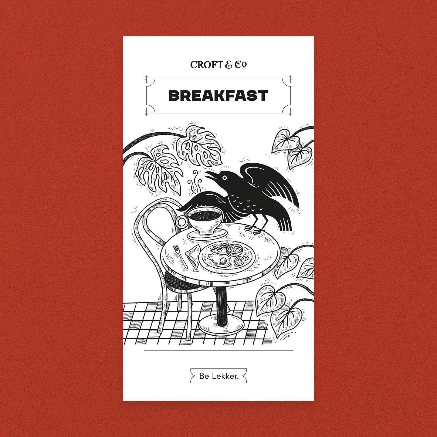 New breakfast menu design for @croftandco, combining the Croft &amp; Go raven with the established Croft &amp; Co branding. Go over to Parkview and eat something delicious at @croftandco, also check out the new menus! 

#menudesign #graphicdesign #ra