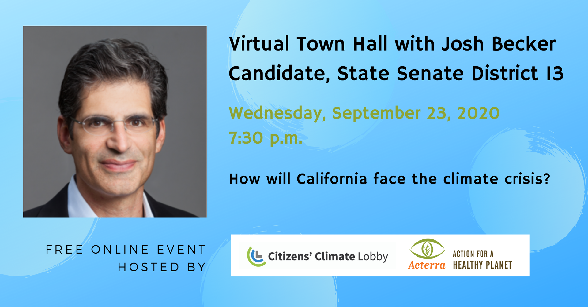 Virtual Town Hall with Josh Becker: Candidate, State Senate District 13