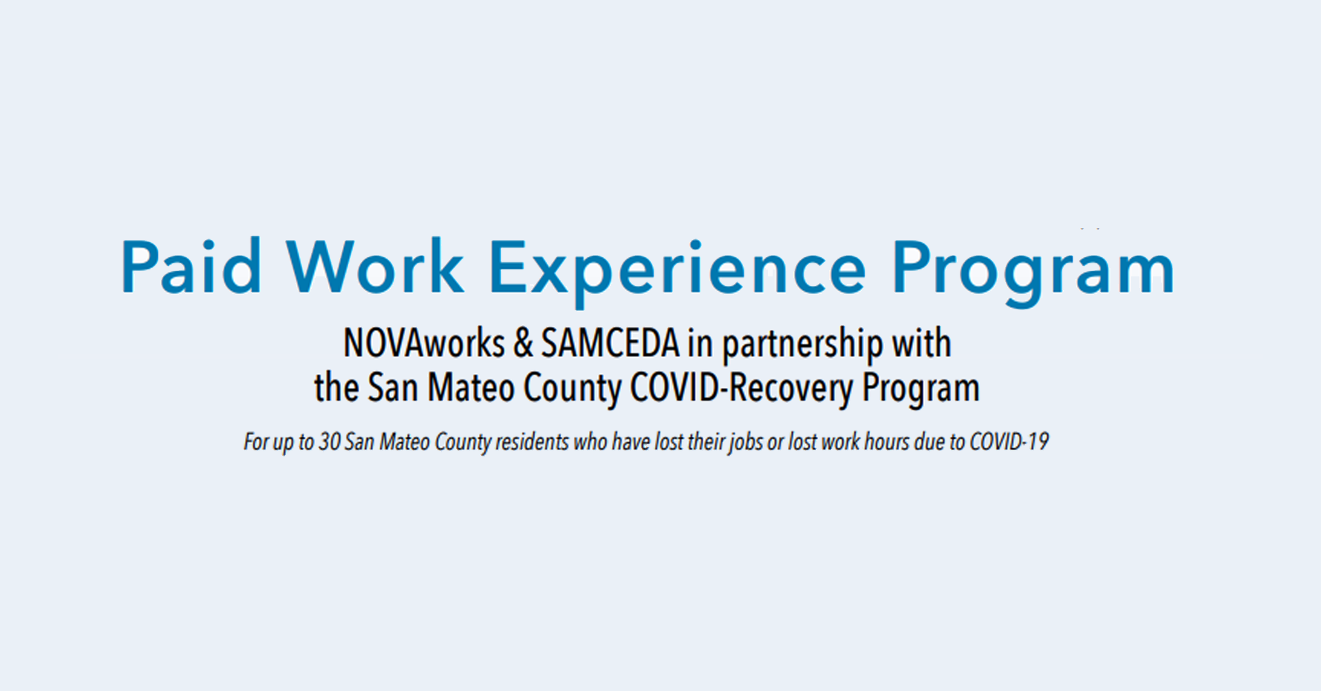 Paid Work Experience for San Mateo County Residents