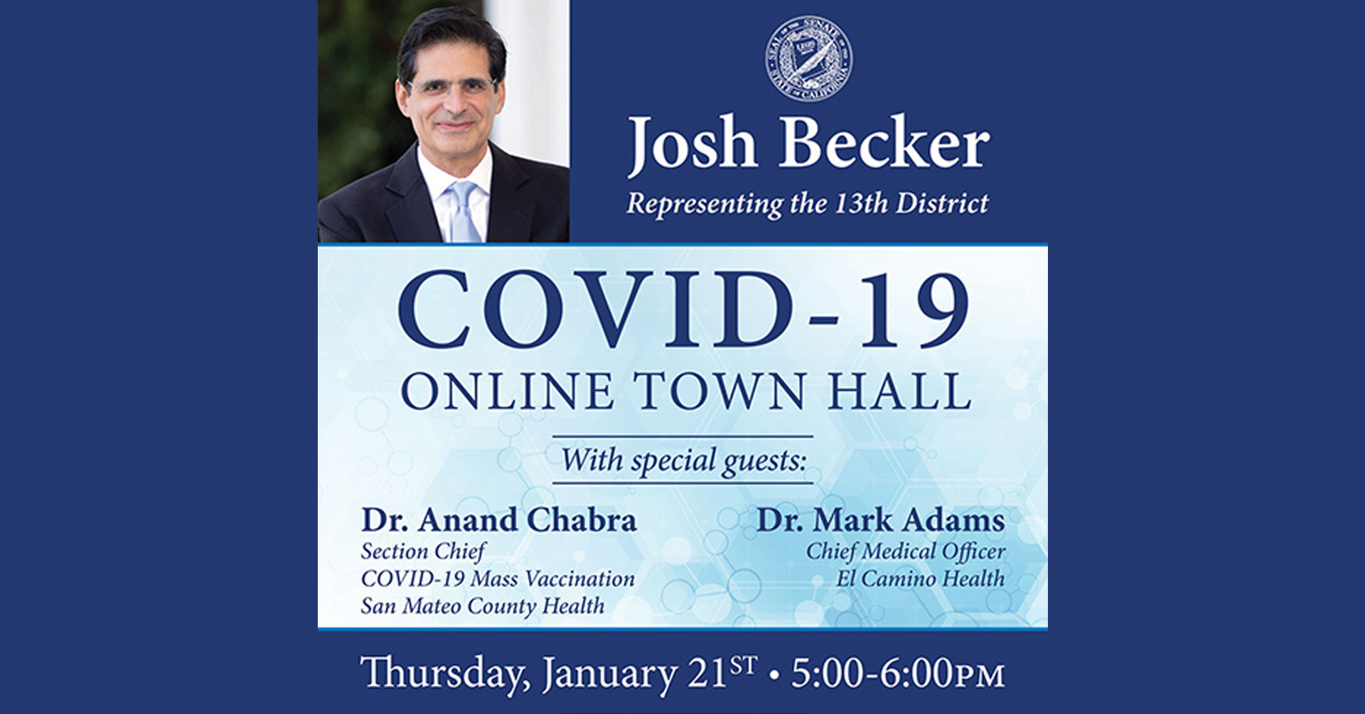 COVID-19 Online Town Hall with State Senator Josh Becker 