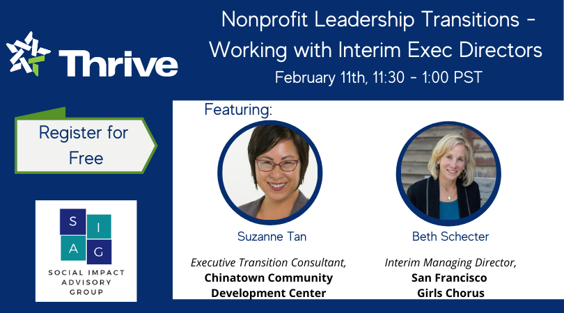 SIAG Presents: Nonprofit Leadership Transitions - Working with An Interim Executive Director