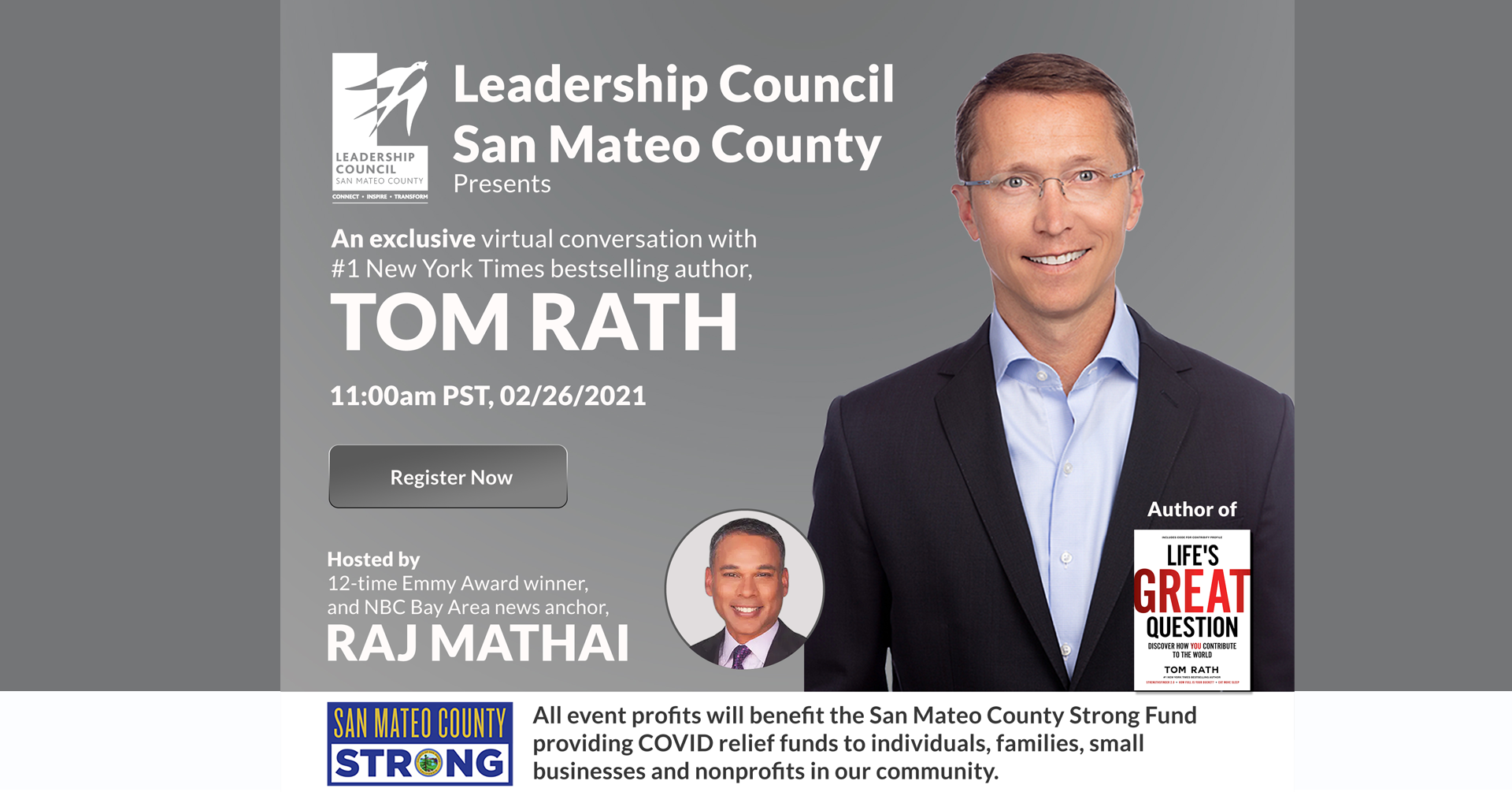 Leadership Council San Mateo County: “Life's Great Question” Fundraising Event for SMC Strong Fund