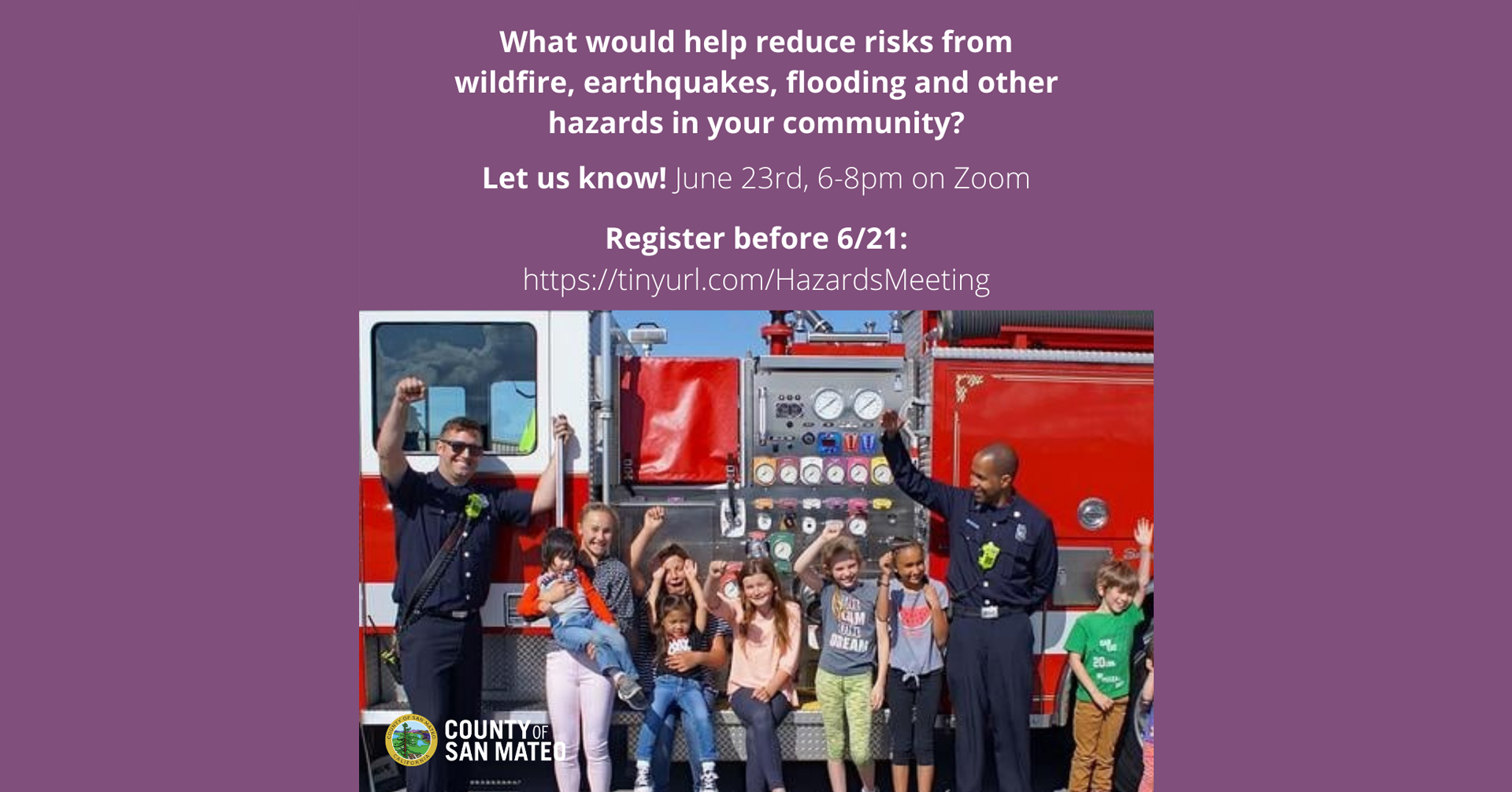 Community Meeting: What Would Help Reduce Risks From Flooding, Extreme Heat, Pandemic, Wildfire/Smoke, Drought and Other Hazards in Your Community?