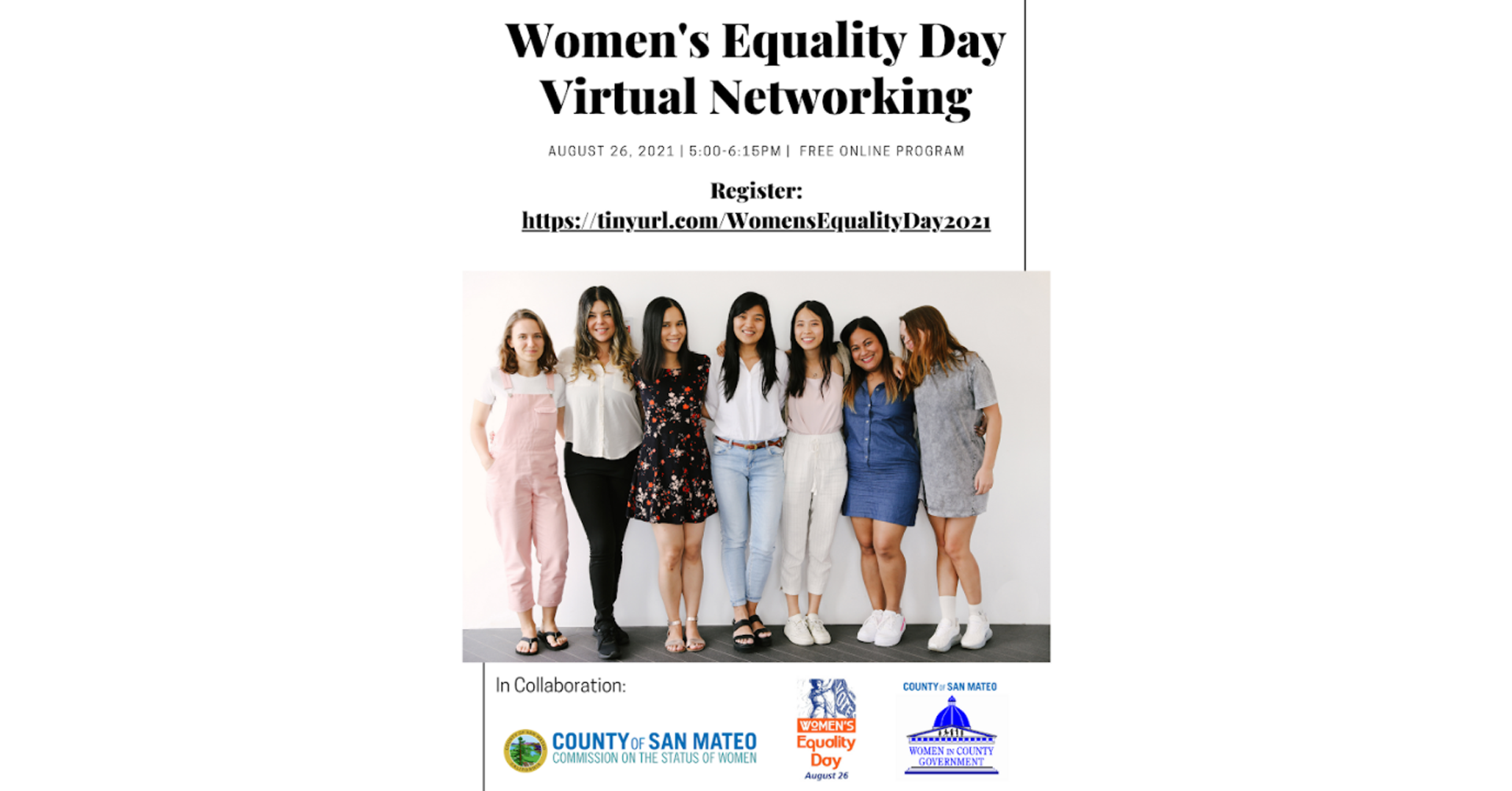 Commission on the Status of Women &amp; Women in County Government: Women's Equality Day Virtual Networking