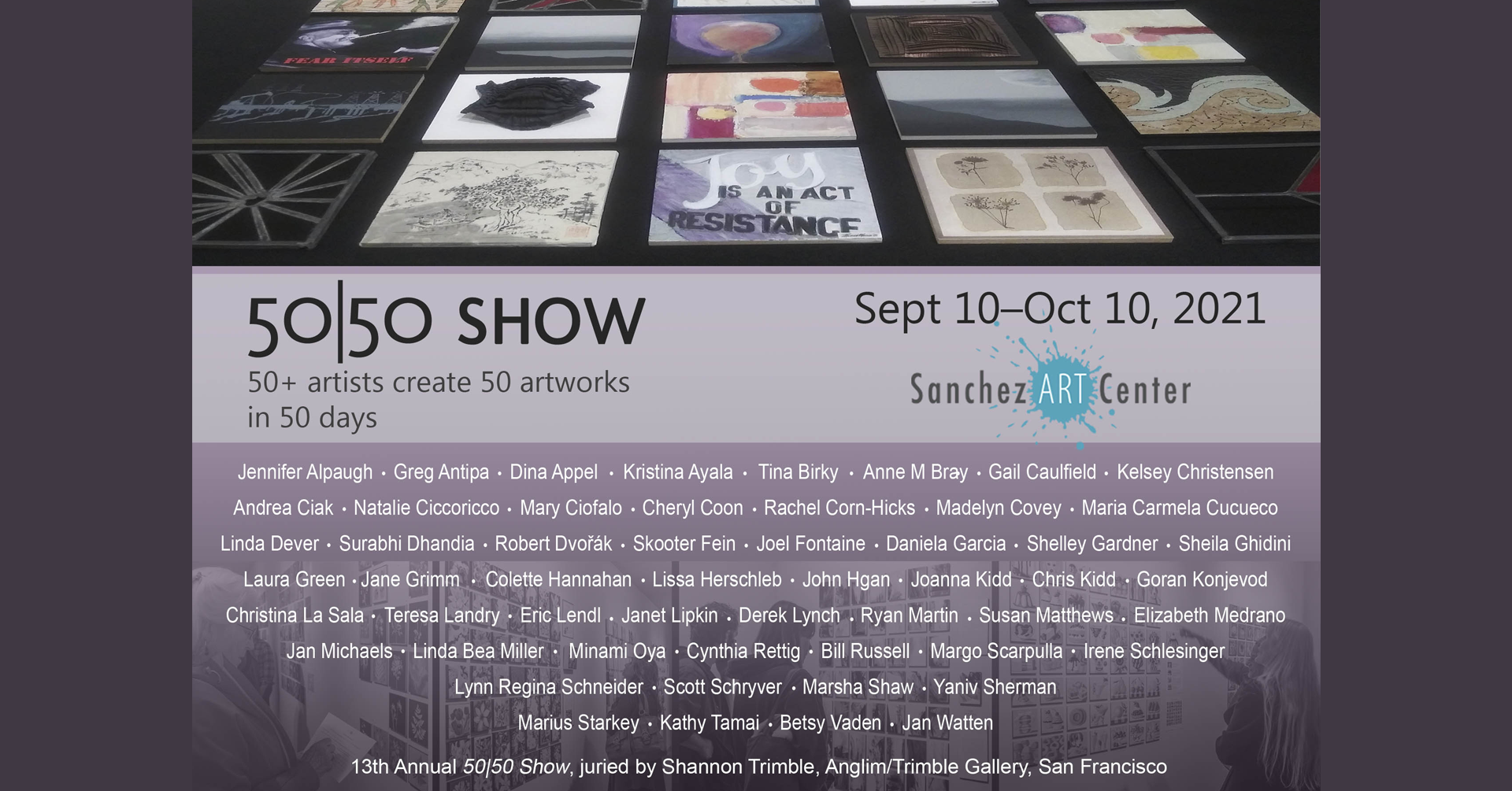 Sanchez Art Center: 13th Annual 50|50 Show
