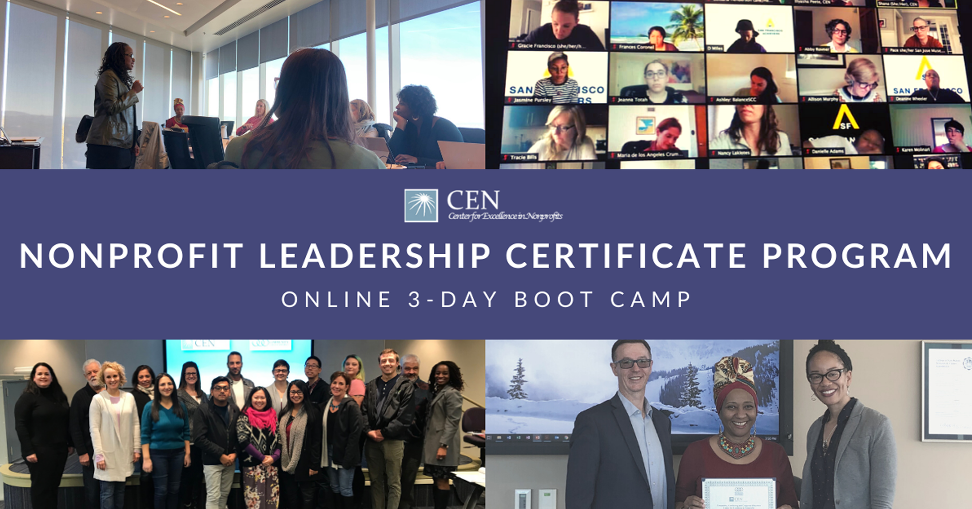 Center for Excellence in Nonprofits: Nonprofit Leadership Certificate Boot Camp (Virtual)