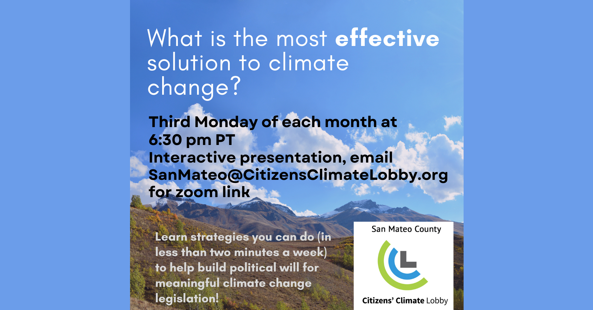 Citizens Climate Lobby: Climate Change - What Works and Why (Via Zoom)