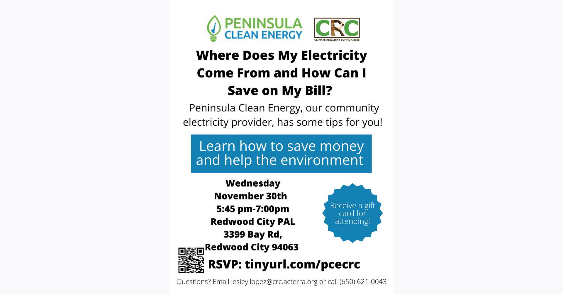 Climate Resilient Communities: Peninsula Clean Energy Workshop