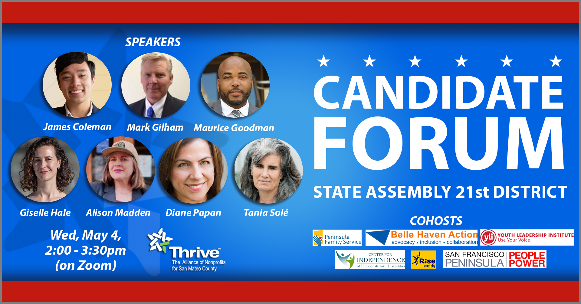 May 4, 2022: Candidate Forum, State Assembly, 21st District