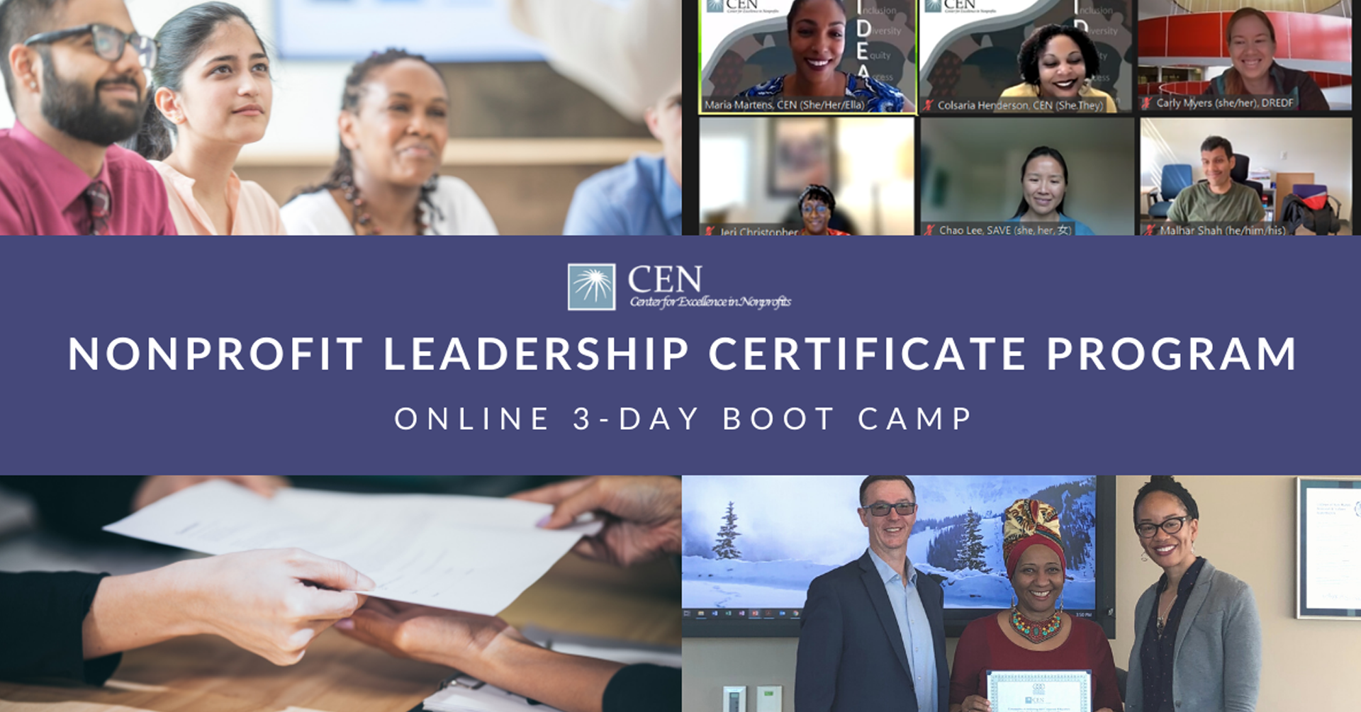 Center for Excellence in Nonprofits (CEN): Nonprofit Leadership Certificate Boot Camp