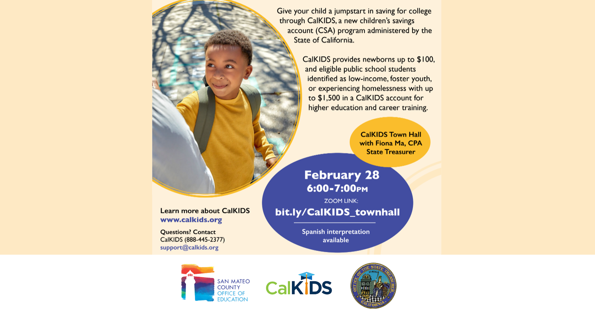 Virtual Town Hall With State Treasurer Fiona Ma on the CalKids Program