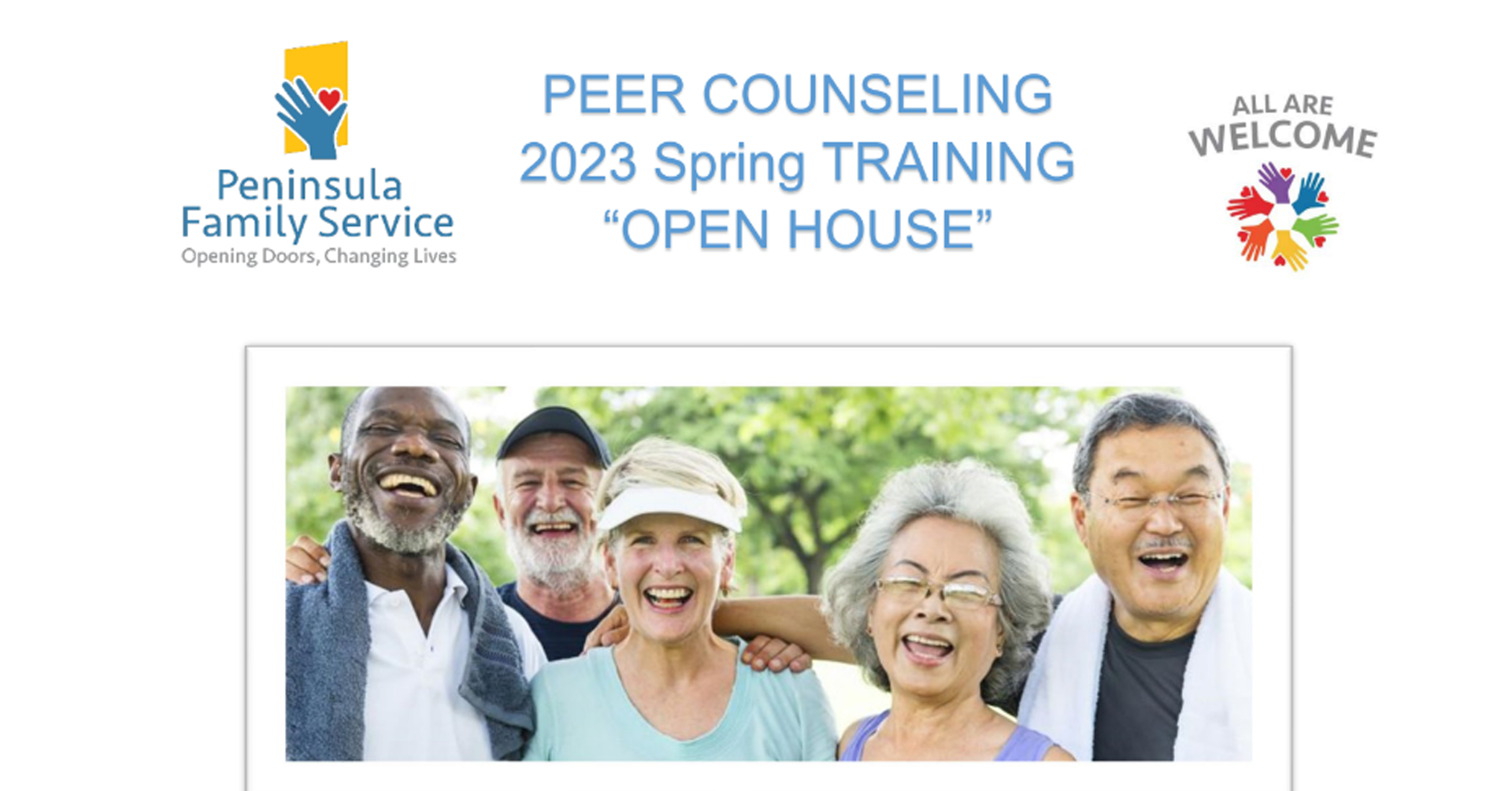 Peninsula Family Service: Older Adult Peer Counseling Open House