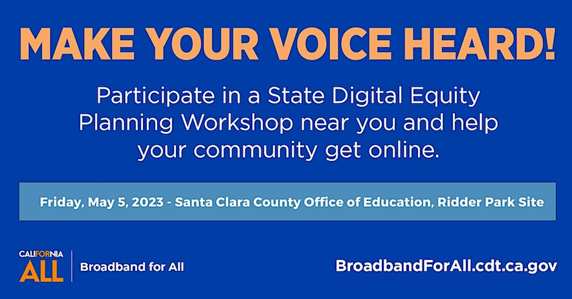 Broadband for All, Digital Equity, and BEAD Planning Workshop