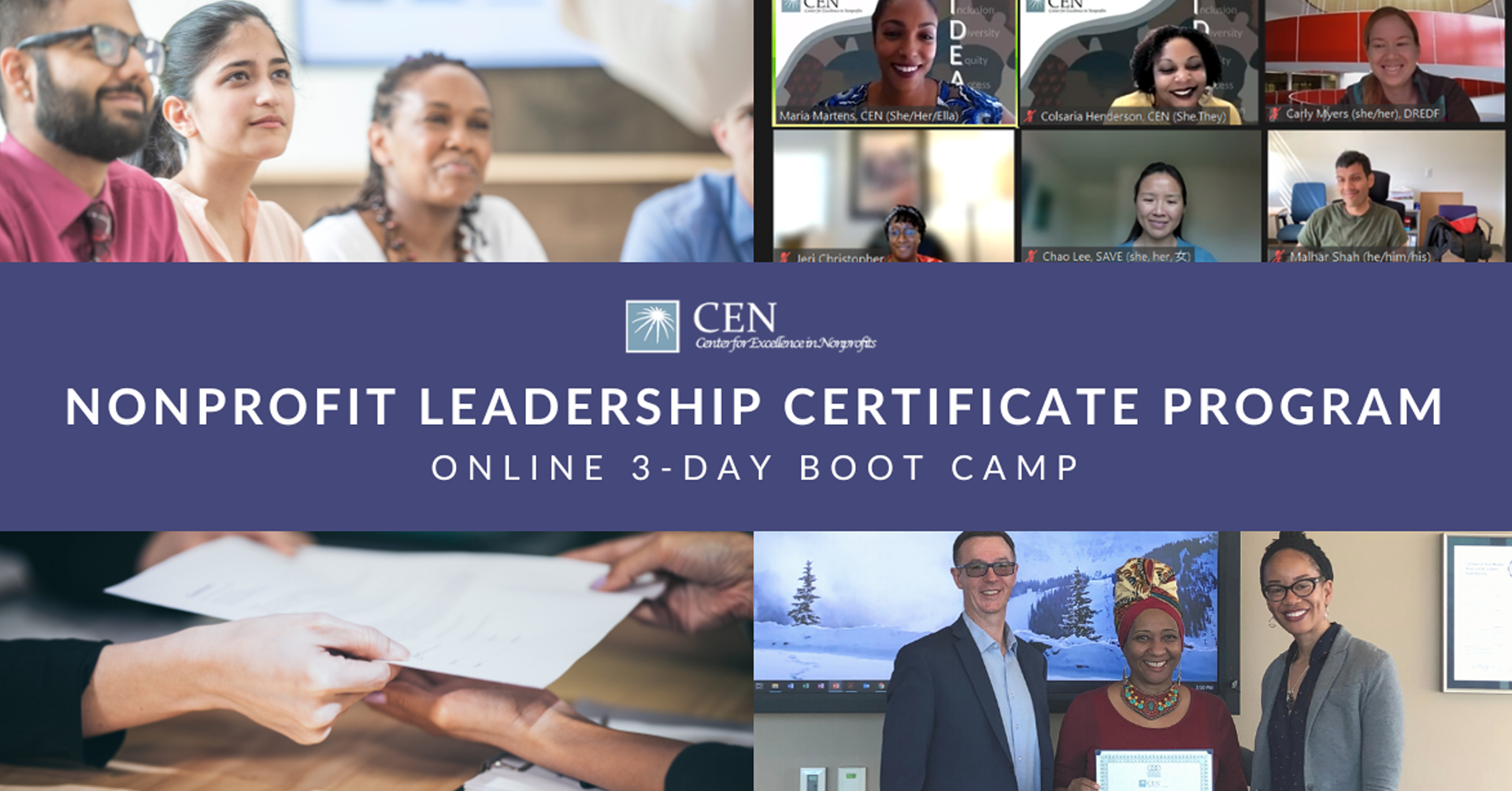 Center for Excellence in Nonprofits (CEN): Nonprofit Leadership Certificate Boot Camp