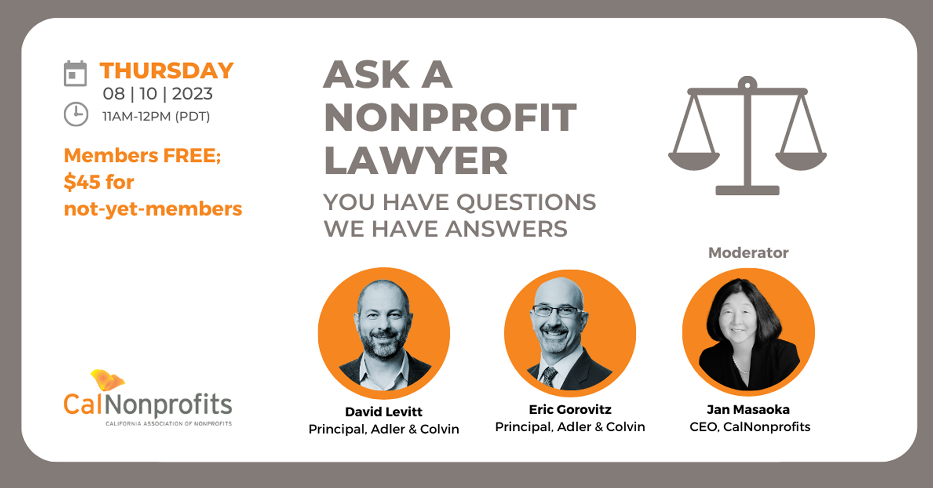 CalNonprofits: Ask a Nonprofit Lawyer - You Have Questions, We Have Answers