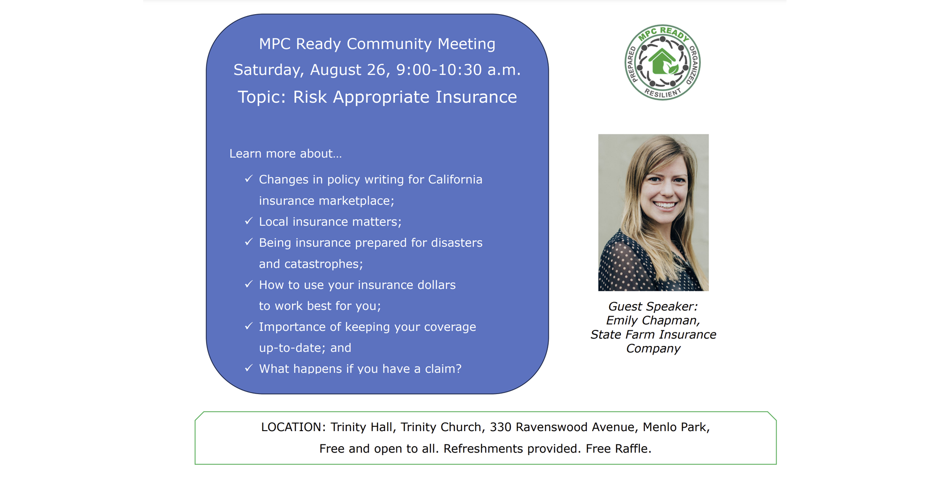 Menlo Park Community Ready: Risk Appropriate Insurance