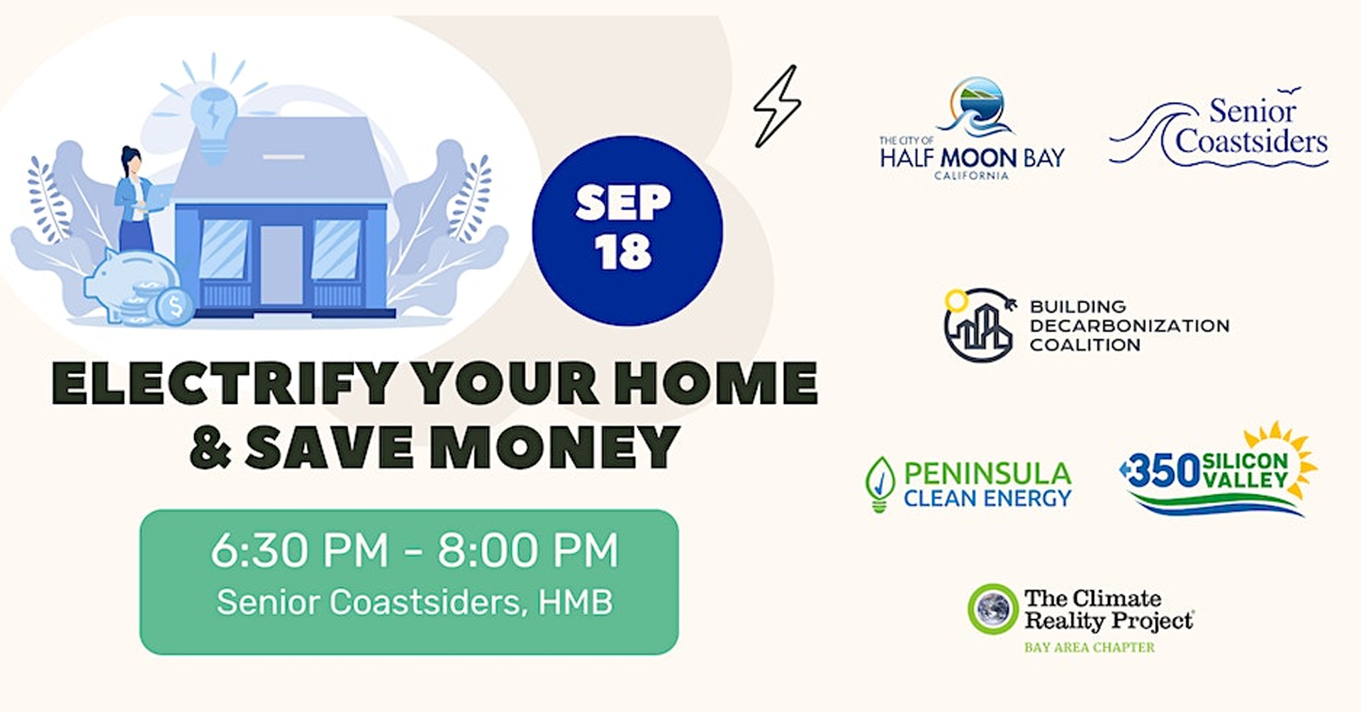 San Mateo Climate Action Team: Electrify Your Home and Save Money - Half Moon Bay Electrification Event