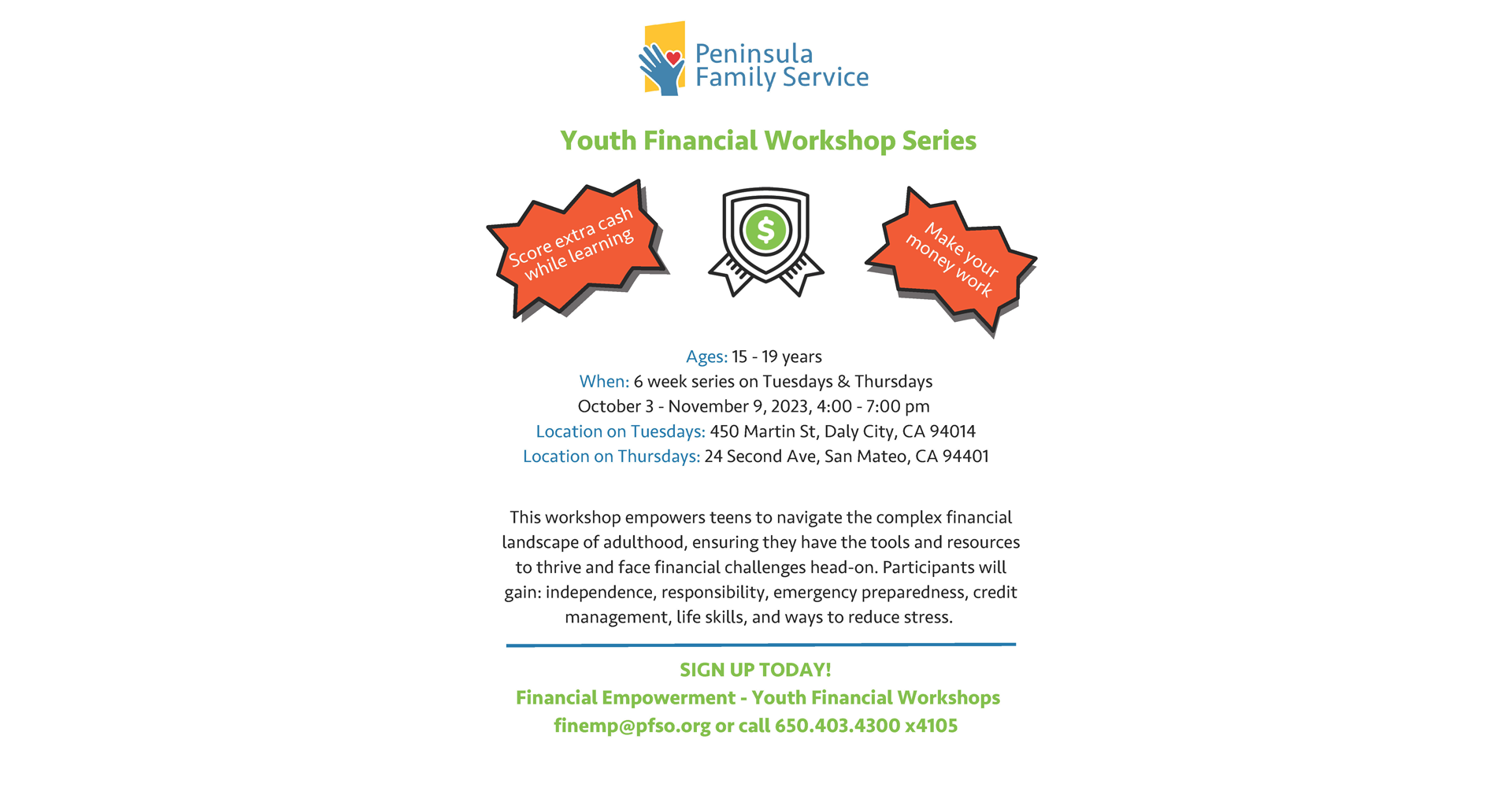 Peninsula Family Service: Youth Financial Workshop Series