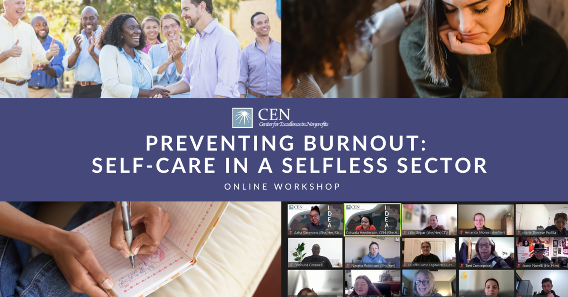 Center for Excellence in Nonprofits (CEN): Preventing Burnout - Self-Care in a Selfless Sector
