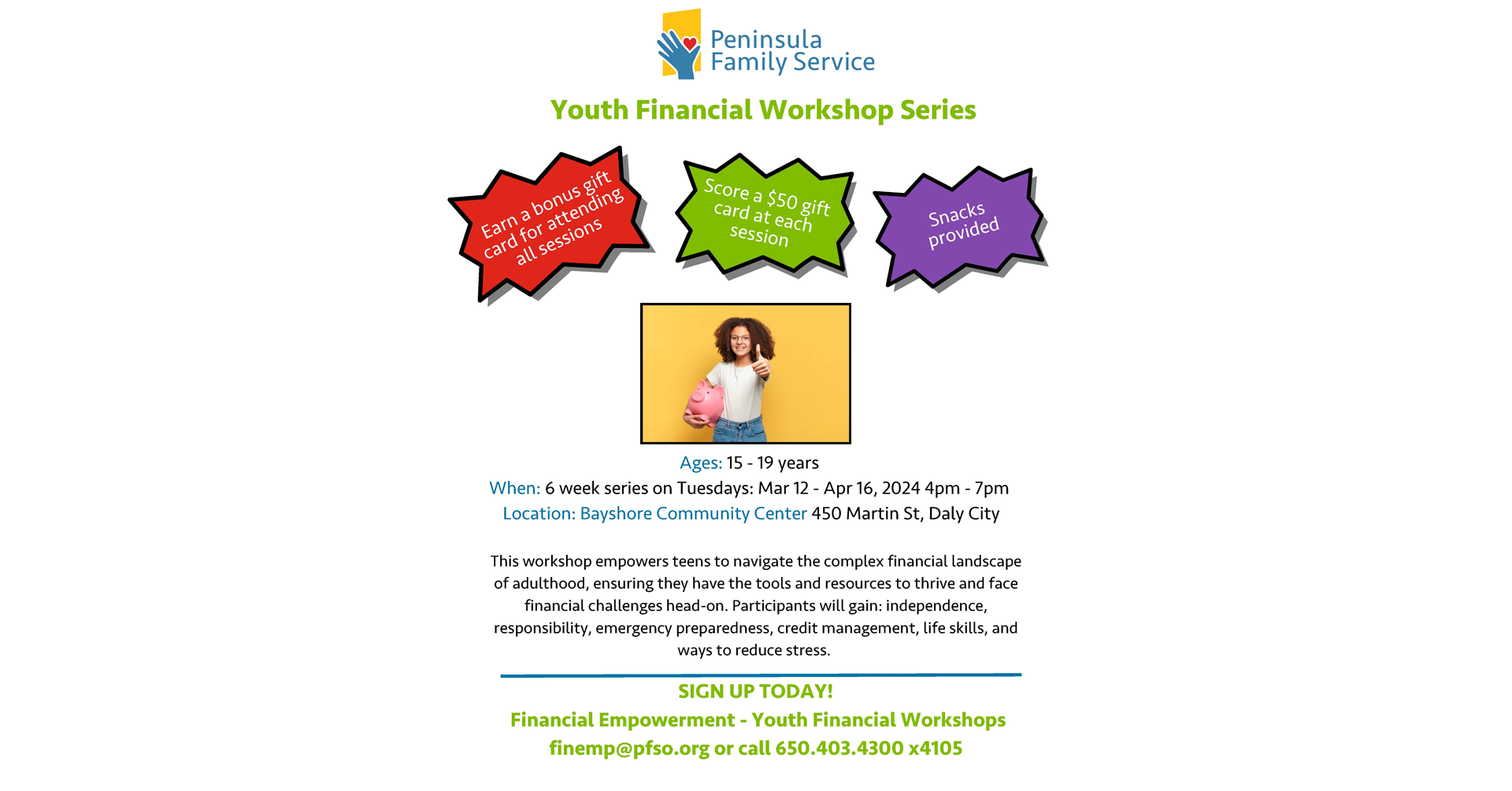 Peninsula Family Service: Youth Financial Workshop Series