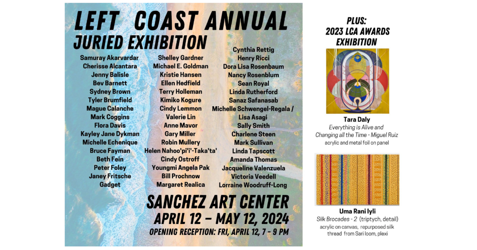 Sanchez Art Center: Left Coast Annual Juried Exhibition and 2023 LCA Awards Exhibition