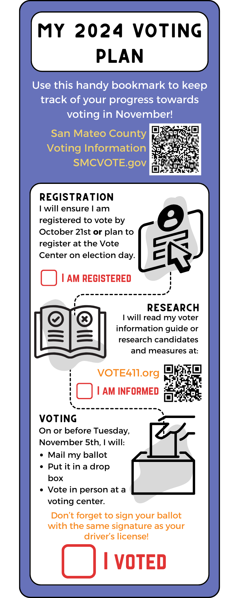 Voter Education Bookmark