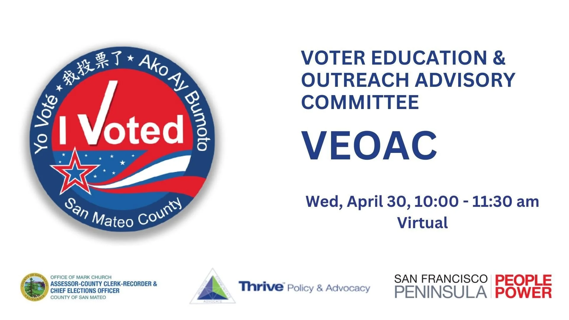 Voter Education & Outreach Advisory Committee (VEOAC) 