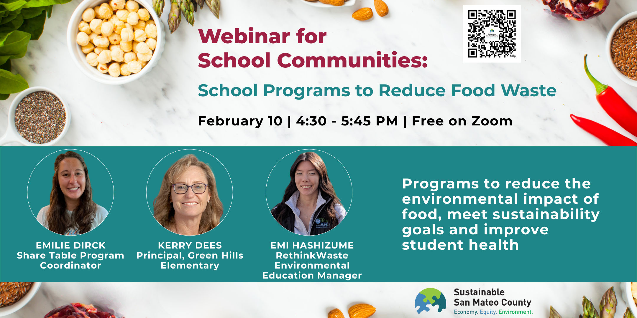 Sustainable San Mateo County: Webinar for School Communities: School Programs to Reduce Food Waste