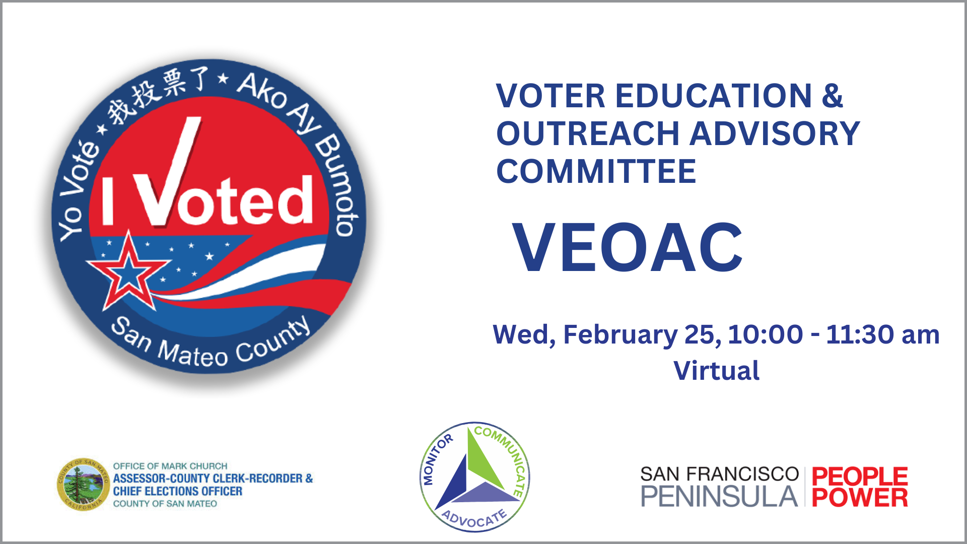 Voter Education & Outreach Advisory Committee (VEOAC)