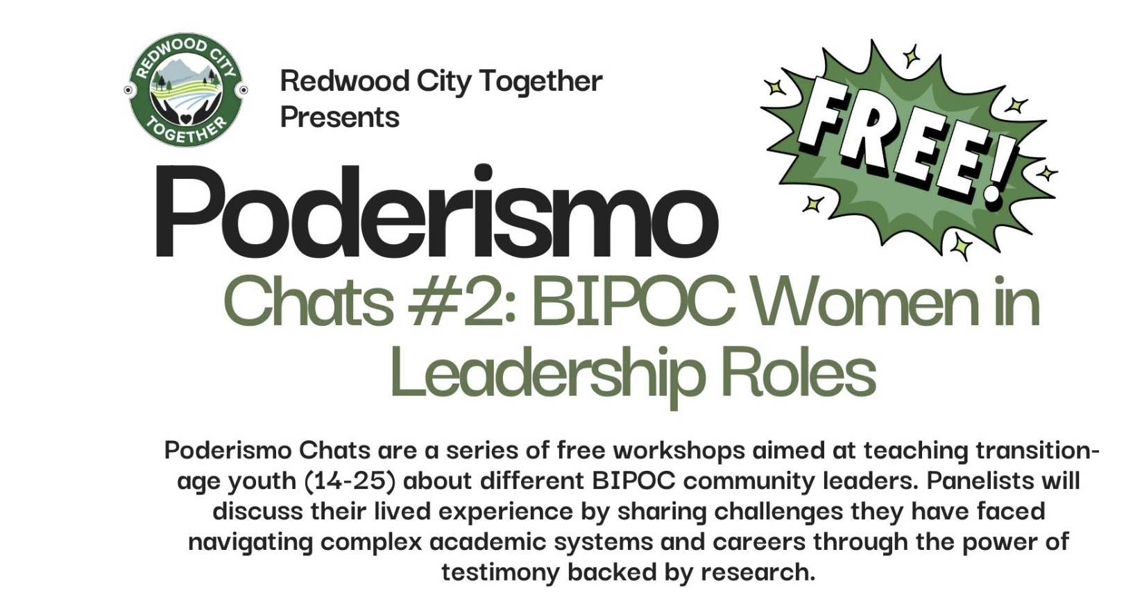 Redwood City Together: Poderismo Chat #2 Women In Leadership