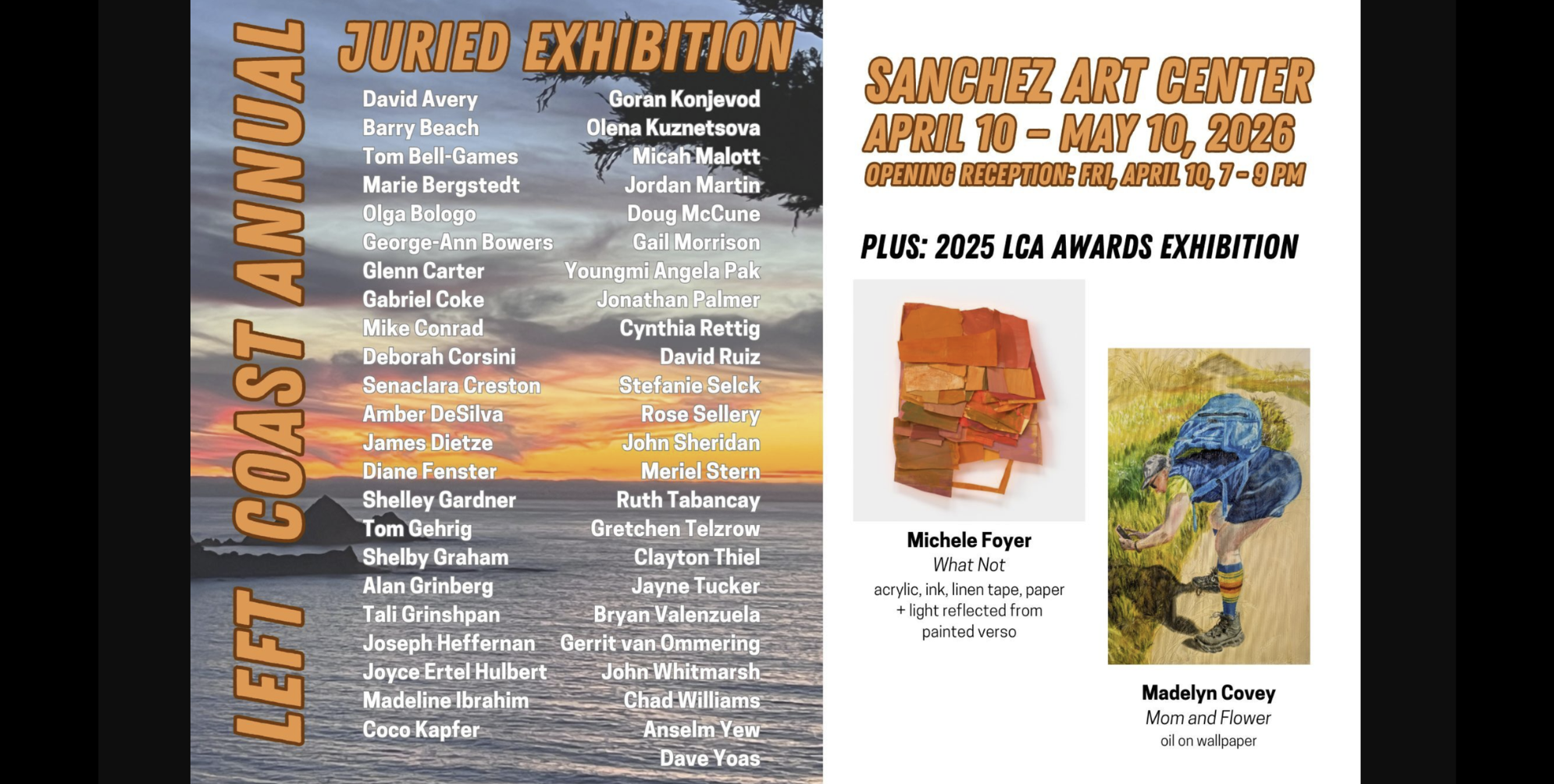 Sanchez Art Center: 2026 Left Coast Annual Exhibition and 2025 LCA Awards Exhibition