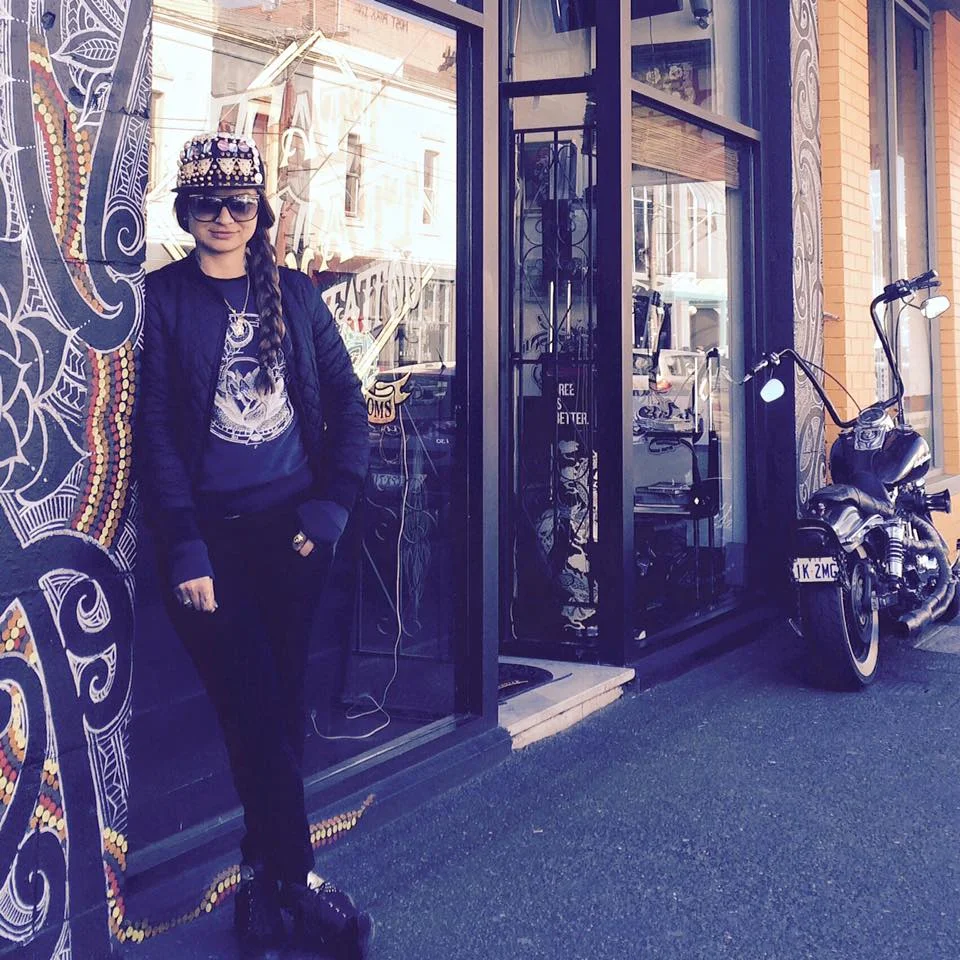 Being a poser outside the studio.
