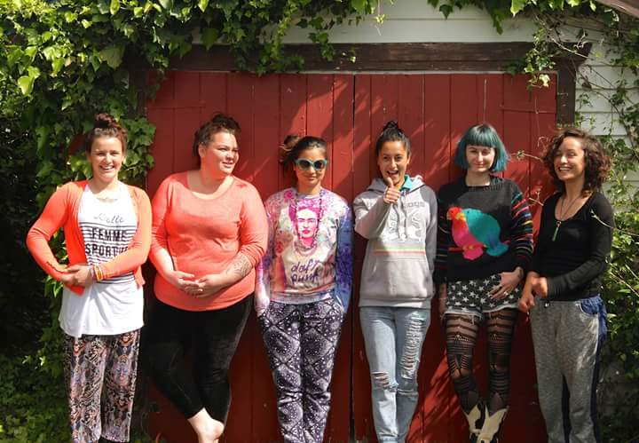 Sian Montgomery-Neutze, Rangimarie Sophie Jolley, Taryn Beri, Miriama Grace-Smith, Xoe Hall, and Pikihuia Haenga-Carkeek at our first wānanga together in preparation for the exhibition. Our jewellery artist Keri-Mei Zagrobelna was in Europe when we took this photo but she will be back in December in time for our exhibition opening!