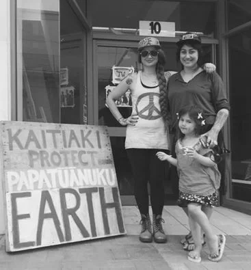 Me and guest moko artist Pip Hartley of Tuwharetoa outside the space.