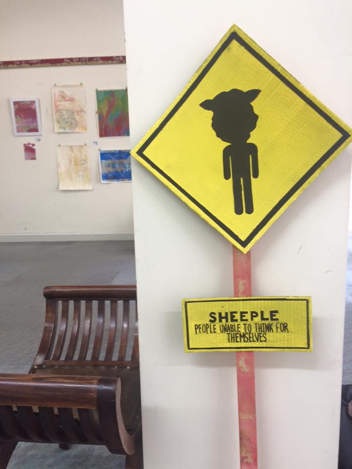 New work by Pikihuia Haenga-Carkeek that always makes people laugh when they come in.