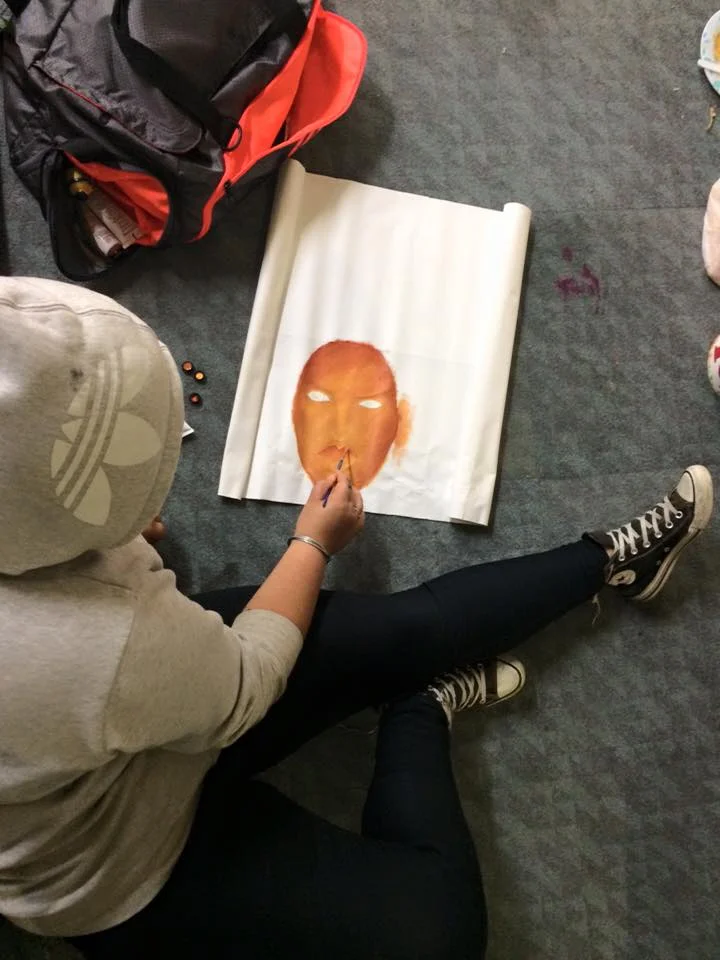 Kaea Graham putting in work at our most recent art making waananga.