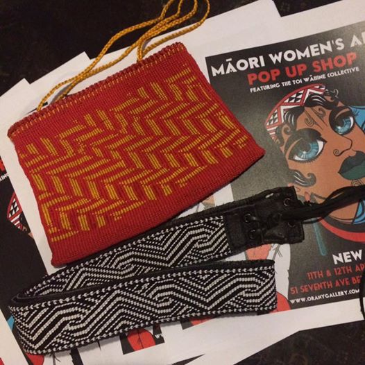 Taaniko work by Kui Topia that was part of the Toi Wāhine Collective pop up shop.