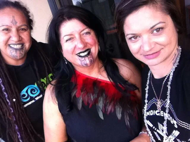 With the lady of the day, and Benita Tahuri on the left.