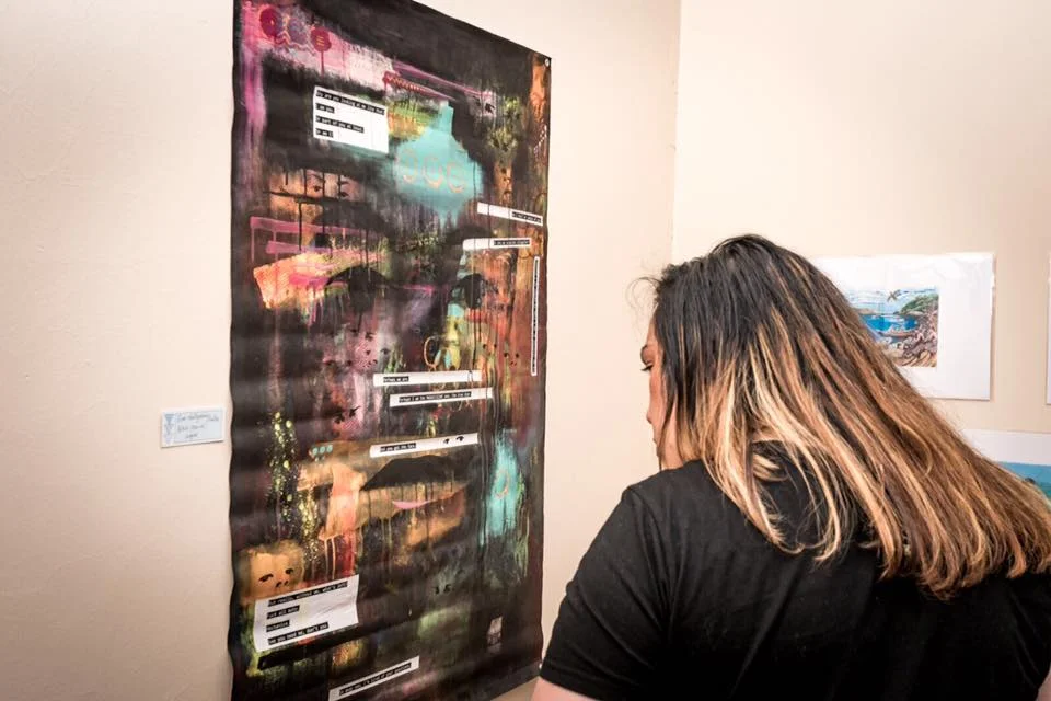 Original paintings for sale on the night by Sian Montgomery-Neutze.