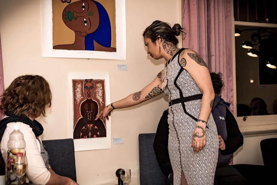Explaining my interpretation of original works by internationally renowned Māori artist, Robyn Kahukiwa.