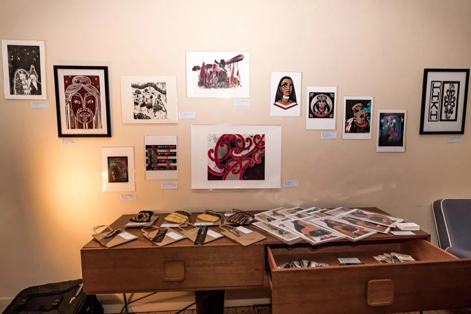 Some of the contemporary Māori art collection that was available at the special event.