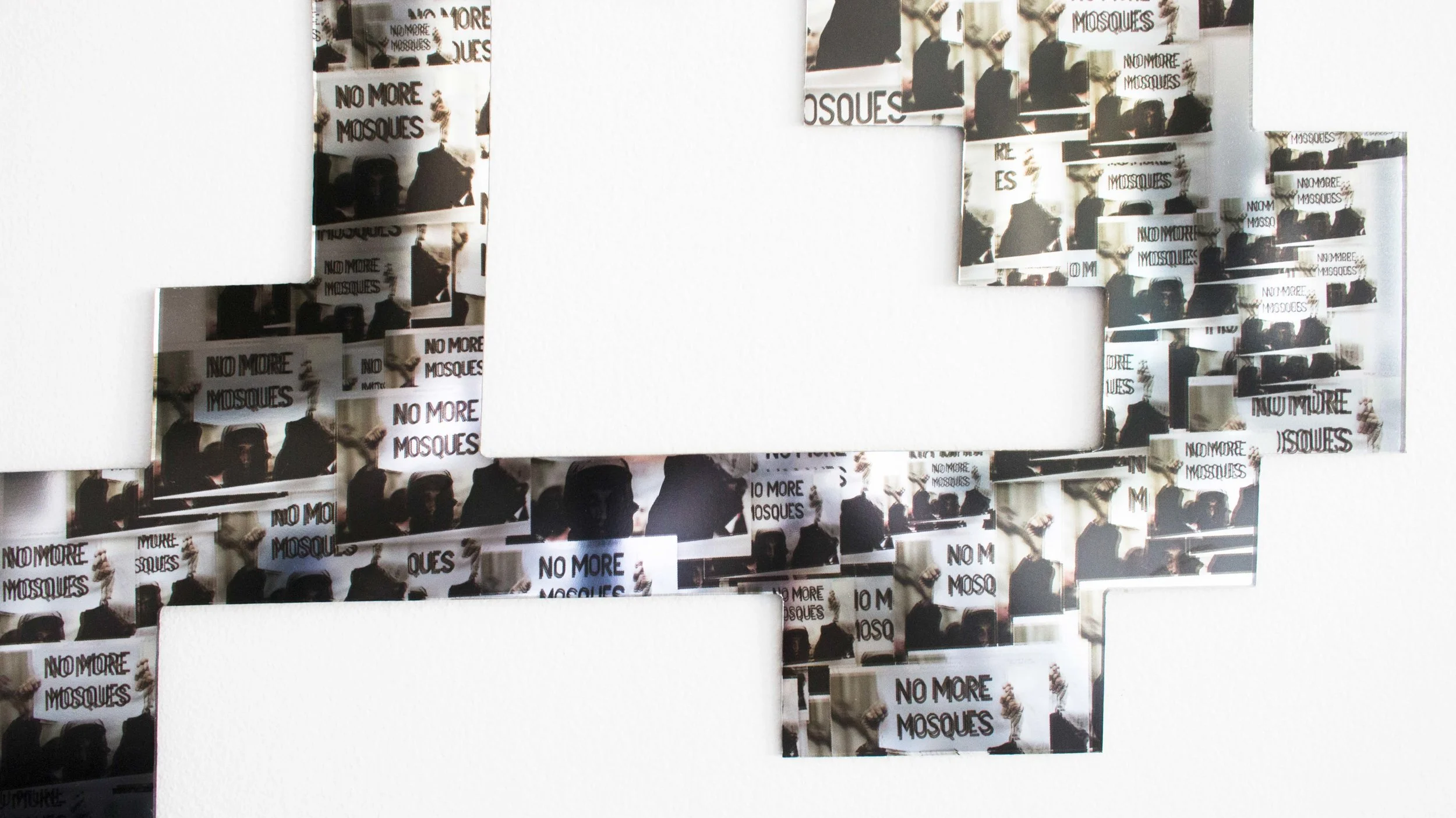 Alexandre Dorriz, "Untitled", (Detail) 2017. (Installation View) Acrylic, Mirror, Mixed Media.