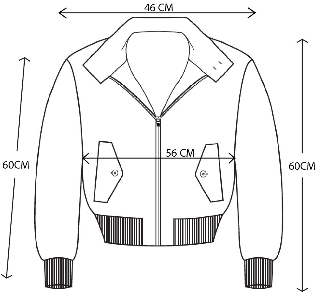 Size Guide Harrington Jacket — ERNEST W. BAKER